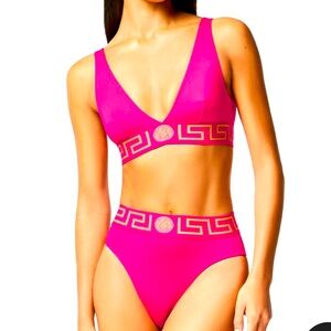 Versace Vibrant Pink Bikini with Gold Accents
